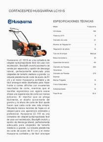 Cortadora de Césped Husqvarna LC151 - PDF