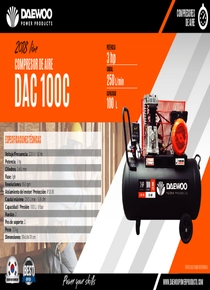 Compresor de Aire Daewoo DAC100C - Ficha