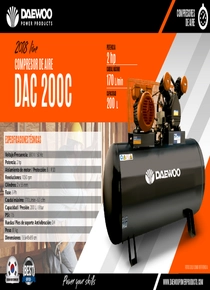 Compresor de Aire Daewoo DAC200CV - Ficha