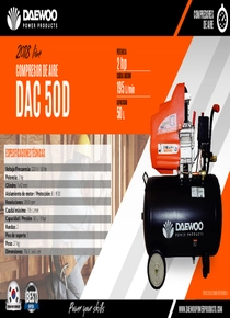 Compresor de Aire Daewoo DAC50D - Ficha