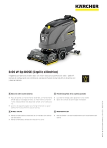 Fregadora Karcher B60 Classic Cepillo Cilíndrico - Ficha Técnica