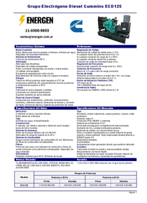 Grupo Electrógeno Diesel Cummins ECD125 - Ficha Técnica