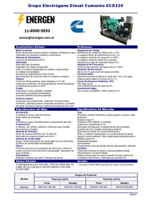 Grupo Electrógeno Diesel Cummins ECD220 - Ficha Técnica