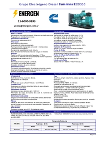 Grupo Electrógeno Diesel Cummins ECD350 - Ficha Técnica