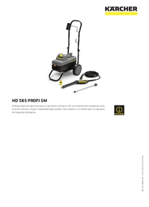 Hidrolavadora Karcher HD585 - Ficha Técnica