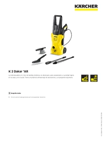 Hidrolavadora Karcher K2 Dakar - Ficha Técnica