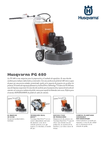 Pulidora de Piso Husqvarna PG680 - Ficha Técnica