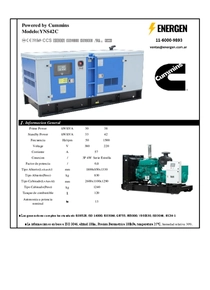 Grupo Electrógeno Diesel Cummins YNS42 - Ficha Técnica