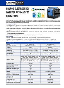 Grupo Electrógeno Inverter DuroMax XP17000iETC - Folleto