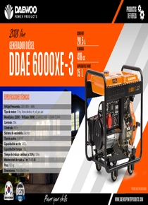 Grupo Electrógeno Diesel Daewoo DDAE6000XE-3 - Ficha