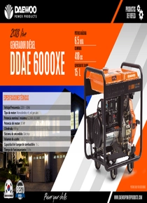 Grupo Electrógeno Diesel Daewoo DDAE6000XE - Ficha