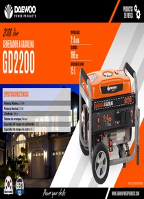 Grupo Electrógeno Nafta Daewoo GD2200 - Ficha