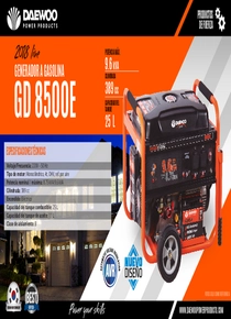 Grupo Electrógeno Nafta Daewoo GD8500E-3 - Ficha