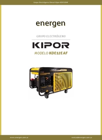 Grupo Electrógeno Diesel Kipor KDE12EAF - Ficha Técnica