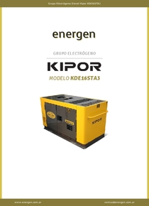 Grupo Electrógeno Diesel Kipor KDE16EA3 - Ficha Técnica