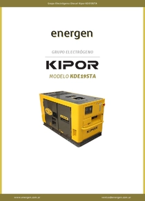 Grupo Electrógeno Diesel Kipor KDE19STA - Ficha Técnica