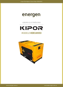 Grupo Electrógeno Diesel Kipor KDE35SS3 - Ficha técnica