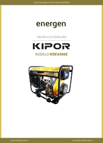 Grupo Electrógeno Diesel Kipor KDE6500E - Ficha Técnica