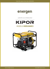 Grupo Electrógeno Diesel Kipor KDE6500E3 - Ficha Técnica