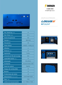 Grupo Electrógeno Diesel Logus 41BRs - Ficha Técnica