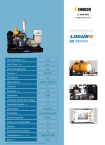 Grupo Electrógeno Diesel Logus 69BRa - Ficha Técnica