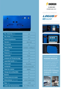 Grupo Electrógeno Diesel Logus 69BRs - Ficha Técnica