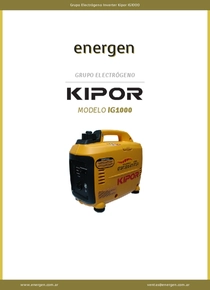 Grupo Electrógeno Inverter Kipor IG1000 - Ficha Técnica