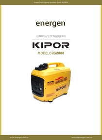 Grupo Electrógeno Inverter Kipor IG2000 - Ficha Técnica