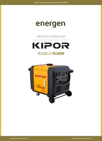 Grupo Electrógeno Inverter Kipor IG3000 - Ficha Técnica