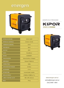 Grupo Electrógeno Inverter Kipor IG6000 - Folleto