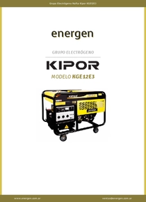 Grupo Electrógeno Nafta Kipor KGE12E3 - Ficha Técnica