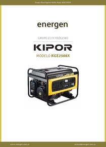 Grupo Electrógeno Nafta Kipor KGE2500X - Ficha técnica