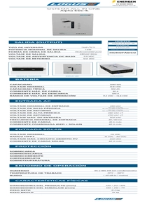 Sistema All in one Solar Logus Alpha ESS 1K - Ficha Técnica