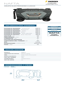 Grupo Electrógeno Inverter Logus GLT9500E - Ficha Técnica