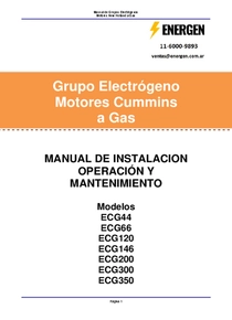 Grupo Electrógeno a Gas Cummins ECG66 - Manual