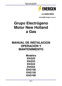 Grupo Electrógeno a Gas New Holland ENG33 - Manual