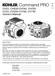 Motor Nafta Kohler CH620-3101 - Manual