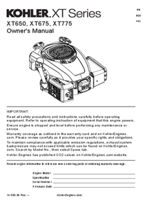 Motor Nafta Kohler HD675 - Manual