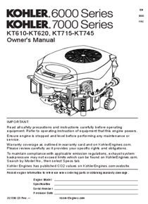 Motor Nafta Kohler KT745-3015 - Manual