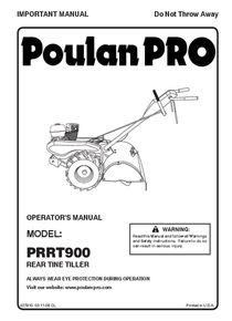 Motocultivador Nafta Poulan Pro PRRT900 - Manual