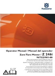 Tractor Husqvarna Radio Giro Cero Z246I - Manual