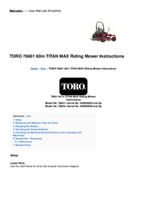 Mini Tractor Giro Cero Toro Titan (26HP) - Manual