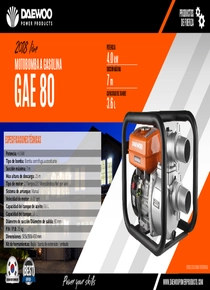 Motobomba Nafta Daewoo GAE80 - Ficha técnica