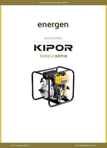 Motobomba Diesel Kipor KDP30 - Ficha Técnica