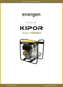 Motobomba Diesel Kipor KDP40EX - Ficha Técnica