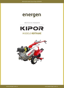 Motocultivador Diesel Kipor KDT910E - Ficha Técnica