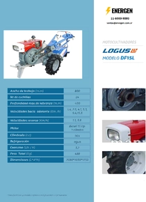 Motocultivador Diesel Logus DF15KLM - Ficha Técnica