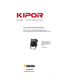 Motor Diesel Kipor KM376AG - Manual de Usuario