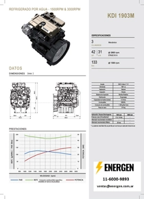 Motor Diesel Kohler KDI 1903M - Ficha Técnica