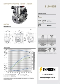 Motor Diesel Lombardini 9 LD 625-2 - Ficha Técnica